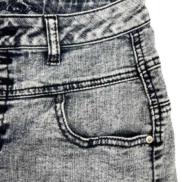 Delia's High-Rise Jean Shorts Sz 5/6 Acid Wash Stretch Denim Grunge Retro Punk - Picture 7 of 11